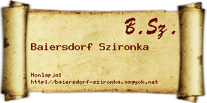 Baiersdorf Szironka névjegykártya